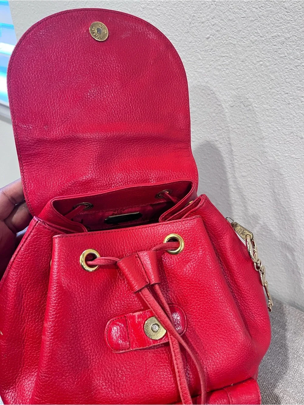 MCM Vintage Pebbled Leather Backpack.